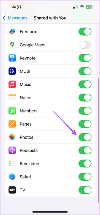 enable-shared-with-you-for-photos-iphone-475x1024-1 أفضل 5 إصلاحات لعدم ظهور صور iMessage في تطبيق الصور على iPhone وiPad وMac