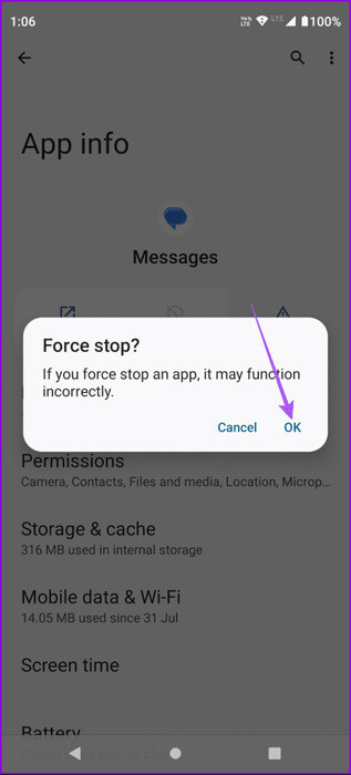 force-stop-messages-app-android-2-463x1024-1 أفضل 7 إصلاحات لعدم إمكانية إرسال صور GIF في تطبيق رسائل Google