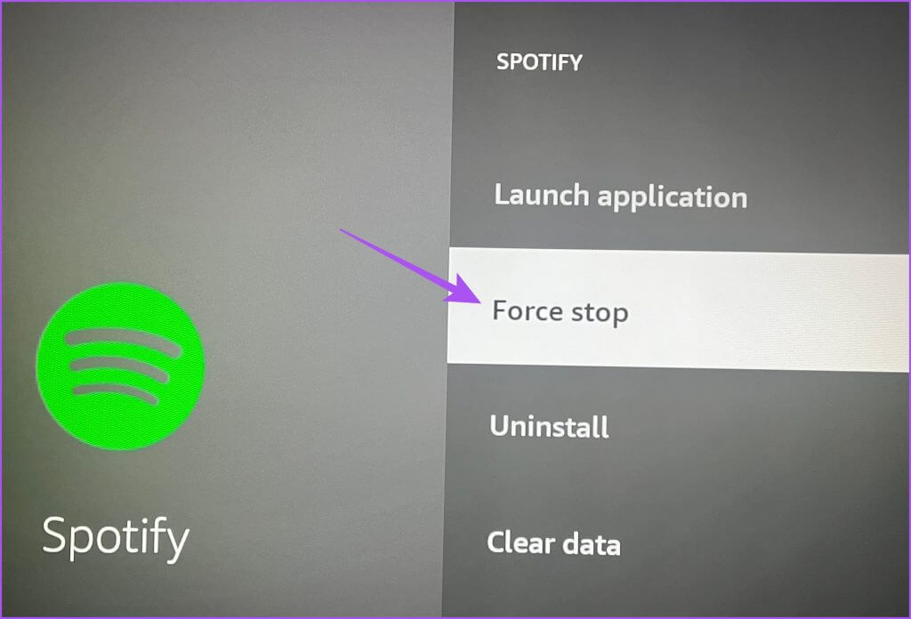 force-stop-spotify-fire-tv-stick-1024x696-1 كيفية مسح ذاكرة التخزين المؤقت للتطبيق على Amazon Fire TV Stick