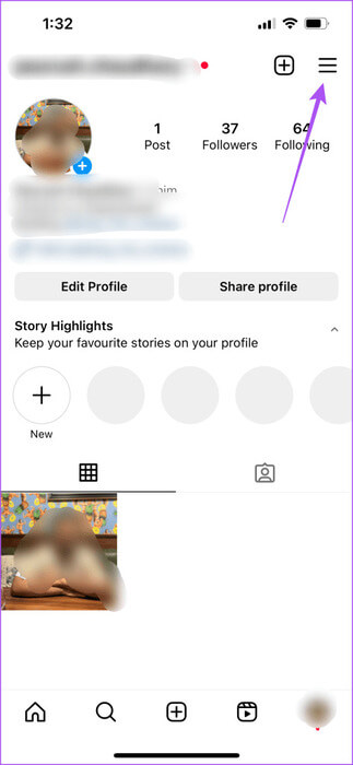 hamburger-icon-instagram-profile-473x1024-1 أفضل 5 إصلاحات لعدم تشغيل مقاطع فيديو HDR على Instagram على iPhone وAndroid
