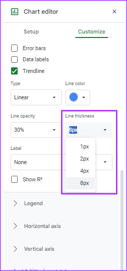 how-to-add-customize-trendline-in-google-sheets-14 كيفية إضافة وتخصيص خط الاتجاه على الرسم البياني في Google Sheets
