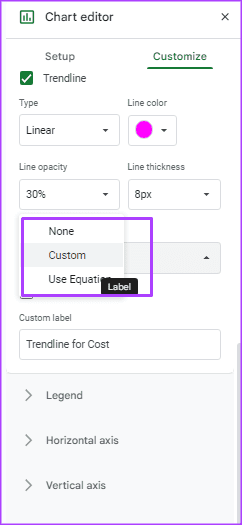 how-to-add-customize-trendline-in-google-sheets-16 كيفية إضافة وتخصيص خط الاتجاه على الرسم البياني في Google Sheets