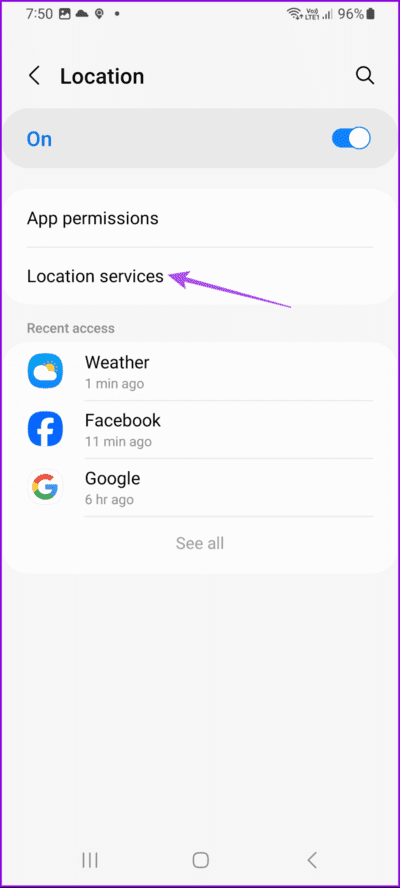 location-services-settings-samsung-692x1536-1 أفضل 6 إصلاحات لعدم تحديث الموقع في تطبيق الطقس على هواتف Samsung Galaxy