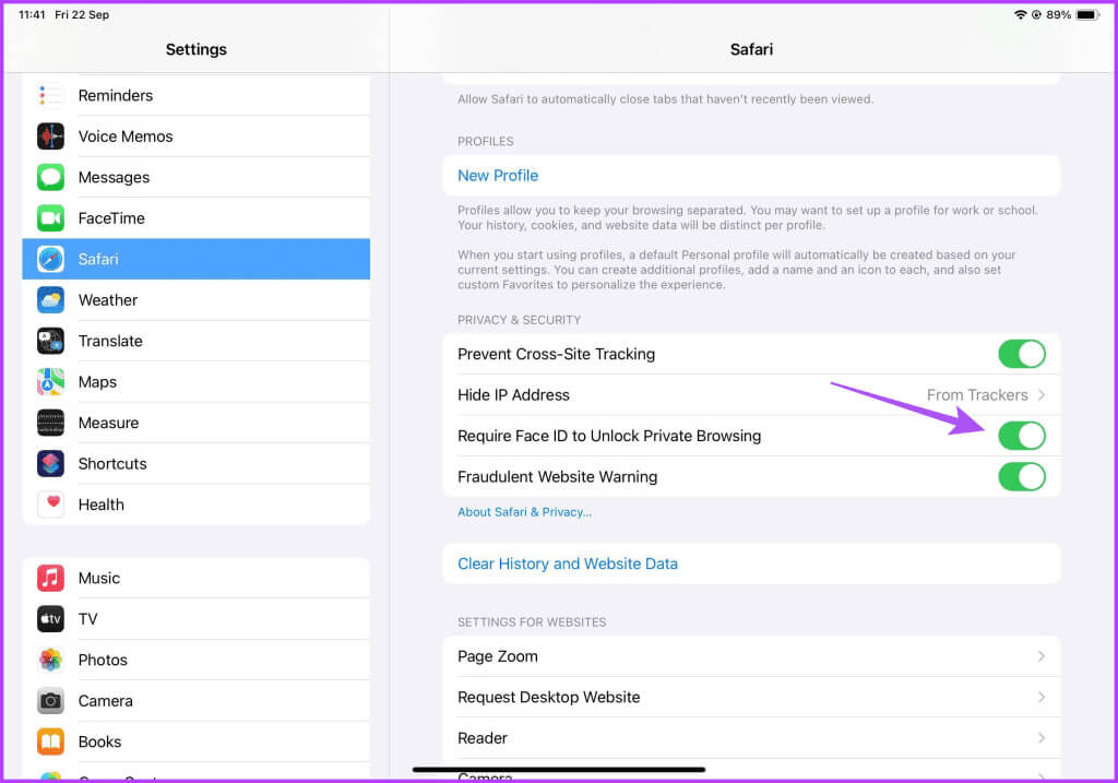 lock-private-tabs-safari-on-ipad-1024x717-1 كيفية قفل علامات تبويب التصفح الخاص في Safari على iPhone وiPad وMac