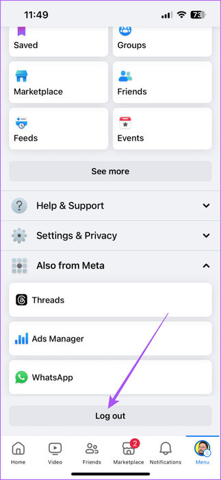log-out-facebook-app-473x1024-1 أفضل 7 إصلاحات لعدم عمل ميزة Picture-in-Picture في Facebook Messenger