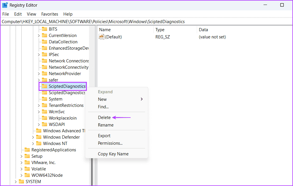 modify-a-reg-key-2 أهم 7 إصلاحات لـ "حدث خطأ أثناء تحميل مستكشف الأخطاء ومصلحها" في Windows 11
