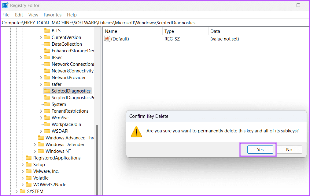 modify-a-reg-key-3 أهم 7 إصلاحات لـ "حدث خطأ أثناء تحميل مستكشف الأخطاء ومصلحها" في Windows 11