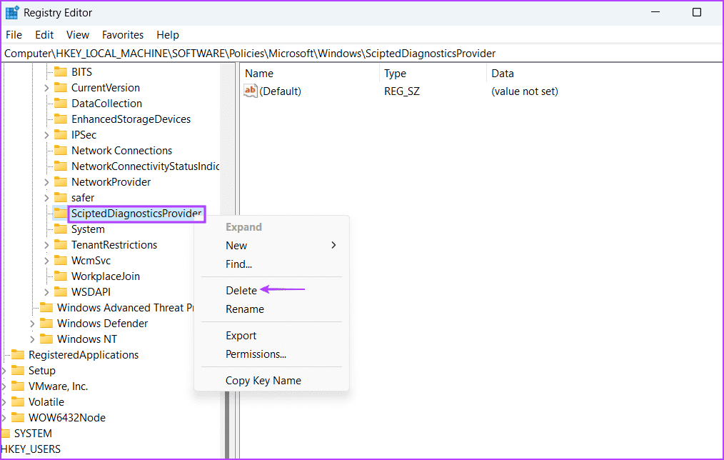 modify-a-reg-key-4 أهم 7 إصلاحات لـ "حدث خطأ أثناء تحميل مستكشف الأخطاء ومصلحها" في Windows 11