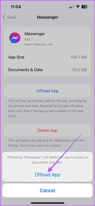 offload-app-messenger-onb-iphone-475x1024-1 أفضل 7 إصلاحات لعدم عمل ميزة Picture-in-Picture في Facebook Messenger