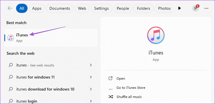 open-itunes-on-windows-11-1 أفضل 7 إصلاحات لعدم تنزيل iTunes للموسيقى على Windows 11