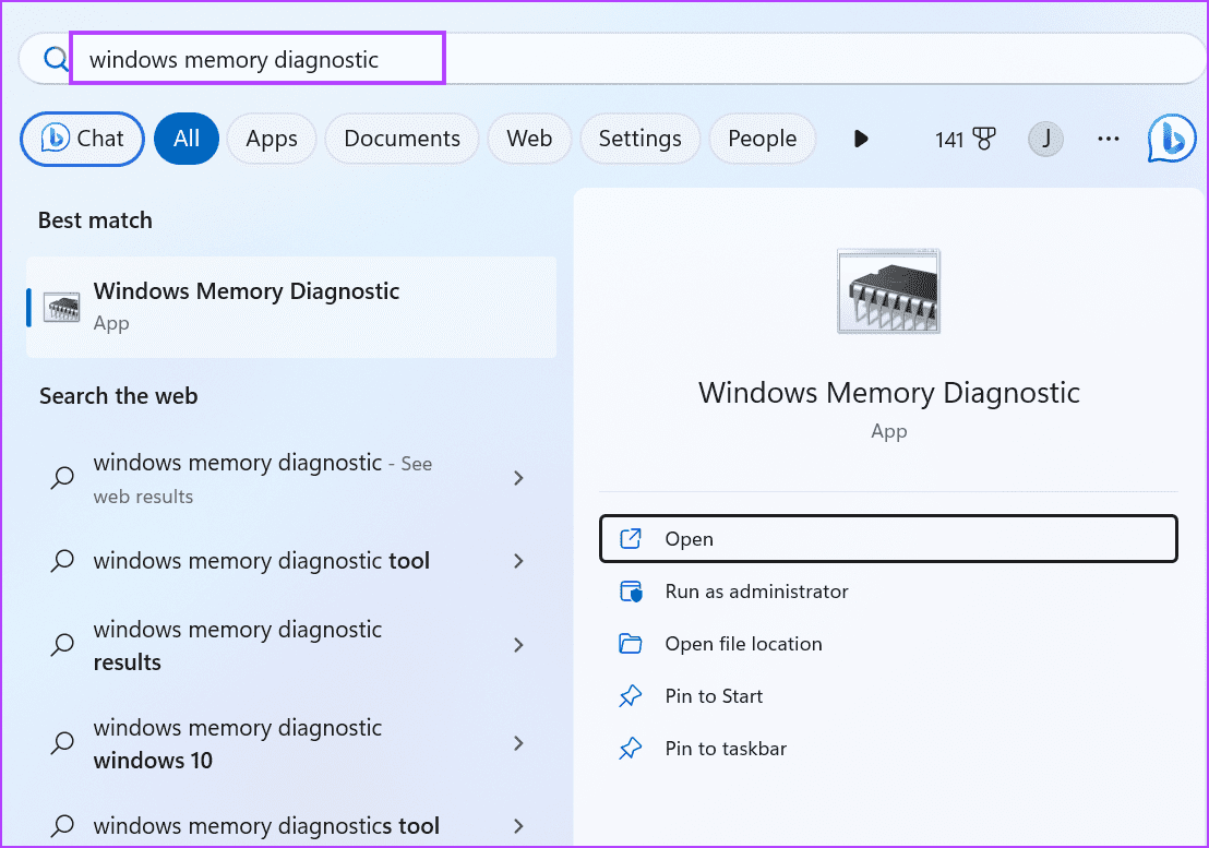open-winmem-diag-tool أفضل 7 إصلاحات لخطأ "توقف المضيف الأصلي عن العمل" في Windows 11