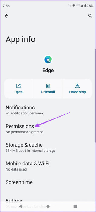 permissions-app-info-edge-android-463x1024-1 أفضل 6 إصلاحات لعدم عمل Microsoft Edge على iPhone وiPad وMac