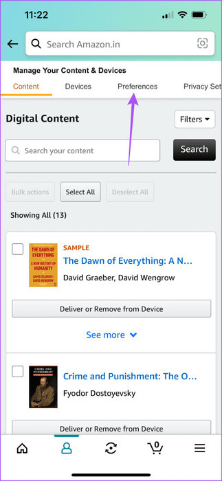 preferences-account-device-settings-amazon-app-473x1024-1 أفضل 4 إصلاحات لعدم مزامنة كتب Kindle بين الأجهزة