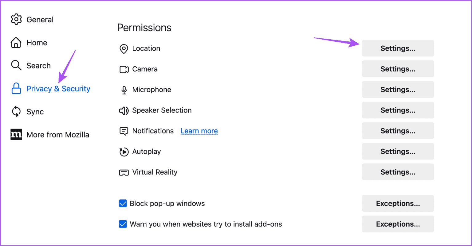 privacy-and-security-firefox-location-settings-1536x802-1 أفضل 5 إصلاحات لمشكلة عدم عمل Crunchyroll مع VPN