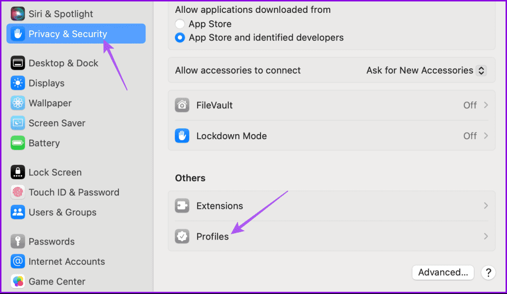 profiles-privacy-and-security-mac-1024x594-1 أفضل 4 إصلاحات لمشكلة "تم تكوين هذه الإعدادات بسبب خطأ في الملف الشخصي" على Mac