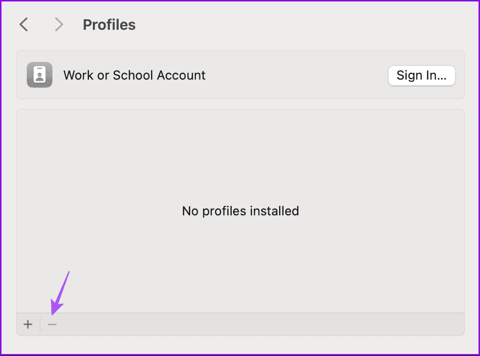 remove-work-or-school-account-mac أفضل 4 إصلاحات لمشكلة "تم تكوين هذه الإعدادات بسبب خطأ في الملف الشخصي" على Mac