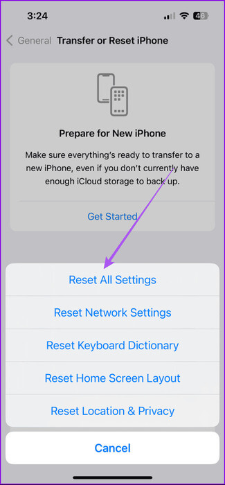 reset-all-settings-iphone-475x1024-1 أفضل 7 إصلاحات لعدم عمل ميزة Picture-in-Picture في Facebook Messenger