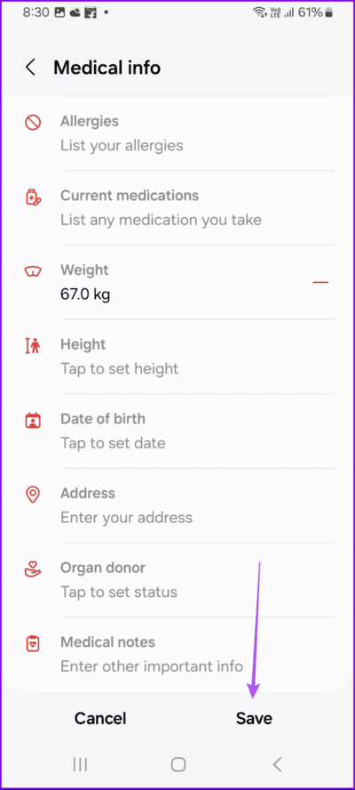 save-medical-info-samsung-692x1536-1 كيفية إضافة وإدارة المعلومات الطبية على هواتف Samsung Galaxy