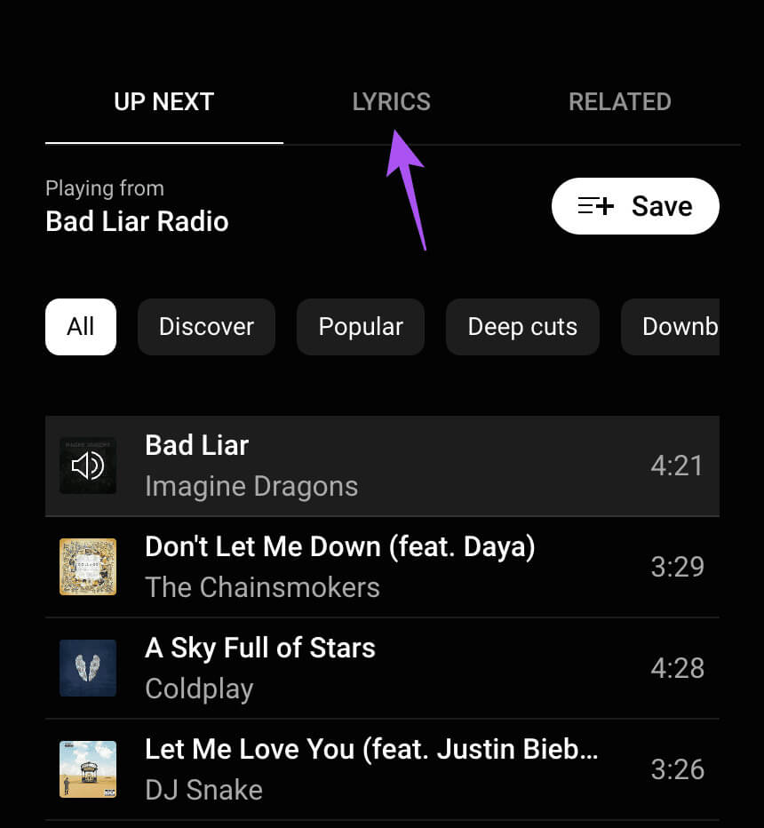 see-song-lyrics-youtube-music-website كيفية تمكين كلمات الأغاني على YouTube Music على الهاتف المحمول وسطح المكتب