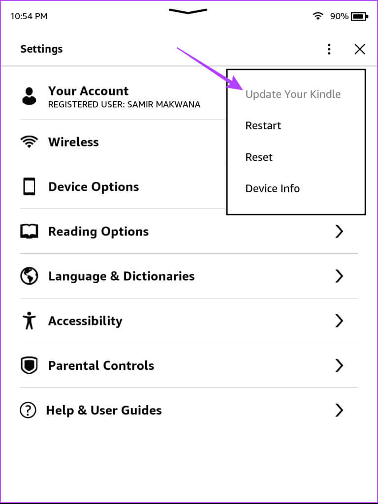 select-update-your-kindle-768x1025-2 كيفية استخدام الضوء الدافئ على جهاز Amazon Kindle