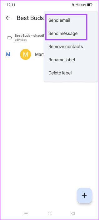send-email-or-message-to-label-google-contacts-app-463x1024-1 كيفية استخدام التصنيفات لجهات اتصال محددة في تطبيق Google Contacts