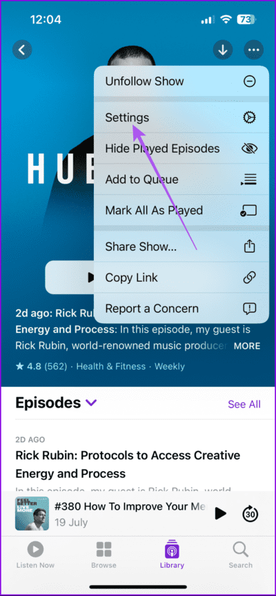 settings-podcast-iphone-712x1536-1 أفضل 5 إصلاحات لعدم عمل إشعارات تطبيق Podcast على iPhone وiPad وMac