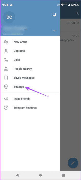 settings-telegram-android-463x1024-1 كيفية جدولة الوضع المظلم على Telegram على الهاتف المحمول وسطح المكتب