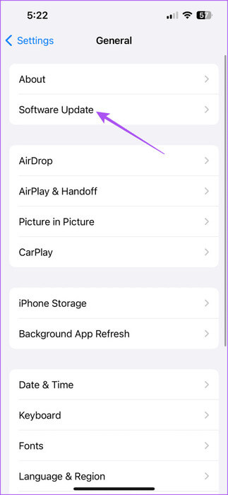software-update-settings-iphone-473x1024-1 أفضل 5 إصلاحات لعدم ظهور صور iMessage في تطبيق الصور على iPhone وiPad وMac
