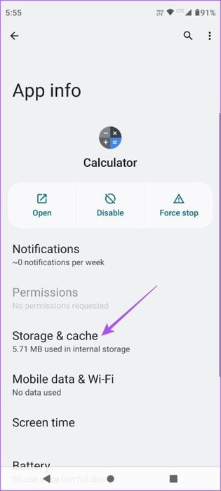 storage-and-cache-calculator-android-461x1024-1 أفضل 5 إصلاحات لعدم عمل تطبيق الآلة الحاسبة على iPhone وAndroid