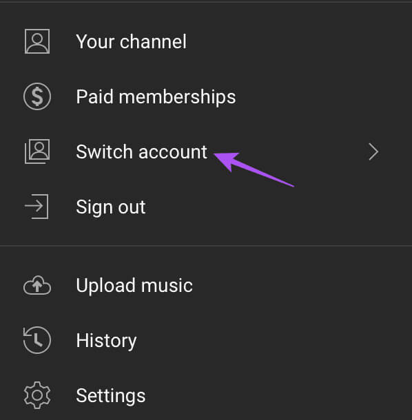 switch-account-yt-music-website كيفية تمكين كلمات الأغاني على YouTube Music على الهاتف المحمول وسطح المكتب