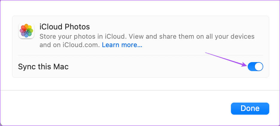 sync-this-mac-icloud-photos-mac أفضل 5 إصلاحات لعدم ظهور صور iMessage في تطبيق الصور على iPhone وiPad وMac