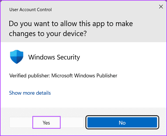 uac-window-5 أفضل 7 إصلاحات لخطأ الفيروس "لم تكتمل العملية بنجاح" في Windows 11
