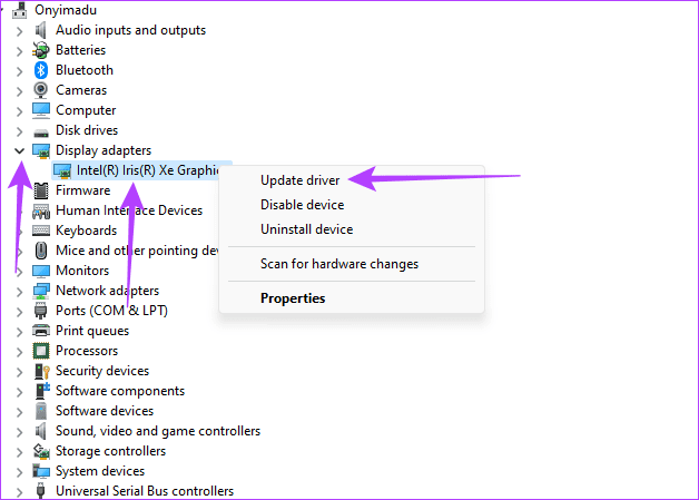 update-graphics-card أفضل 5 إصلاحات لعدم اكتشاف وحدة معالجة الرسومات GPU على Windows 11