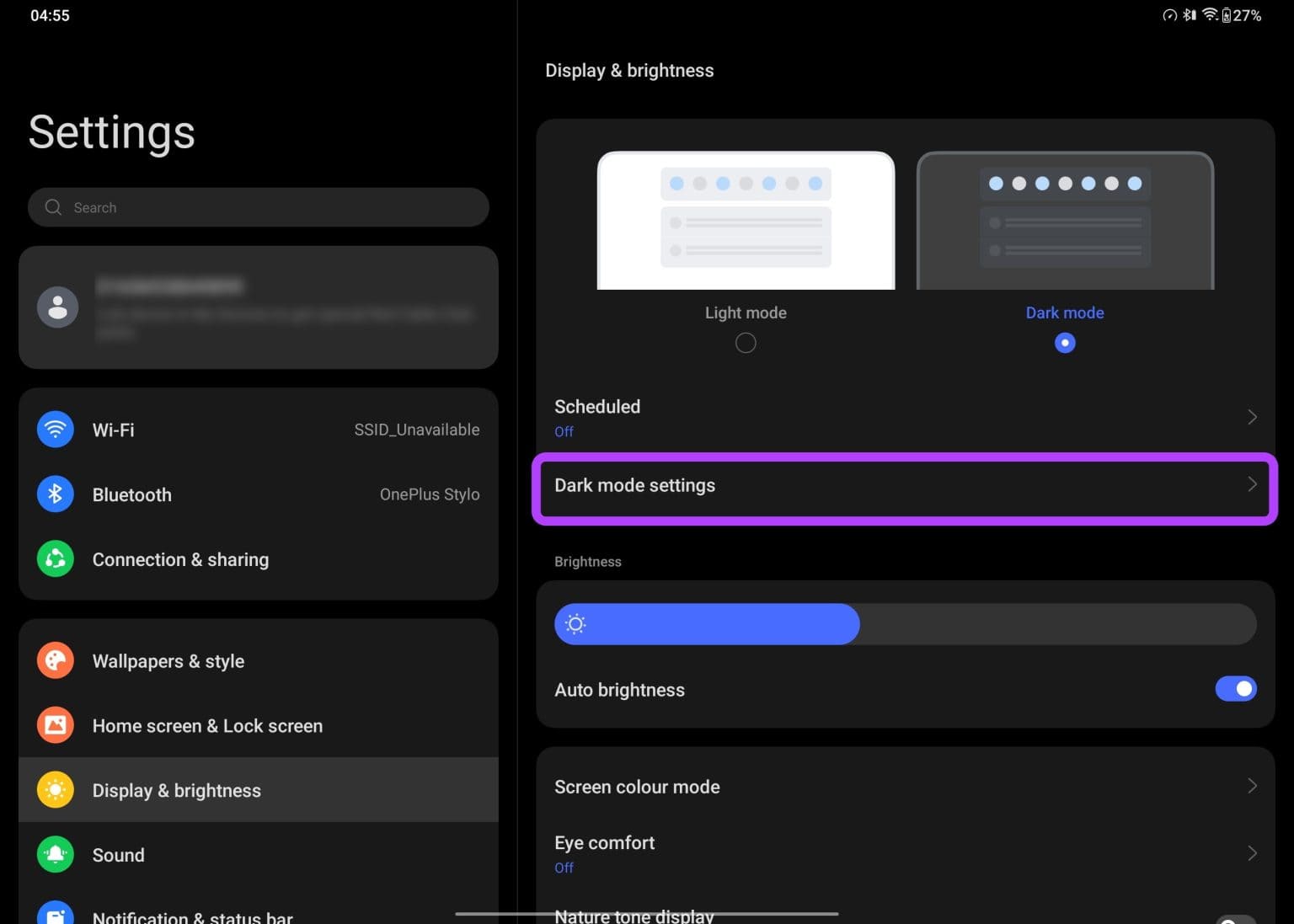 1.-Customize-Dark-Mode-Image-3-1536x1097-1 11 من أفضل النصائح والحيل لـ OnePlus Pad التي يجب أن تعرفها