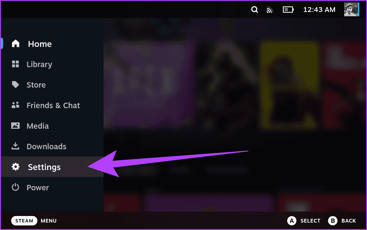 1.-Make-sure-that-youre-inside-the-Gaming-Mode.-Here-press-the-Steam-button-on-your-Steam-Deck-and-select-Settings كيفية إعادة ضبط جهاز Steam Deck إلى إعدادات المصنع: دليل كامل