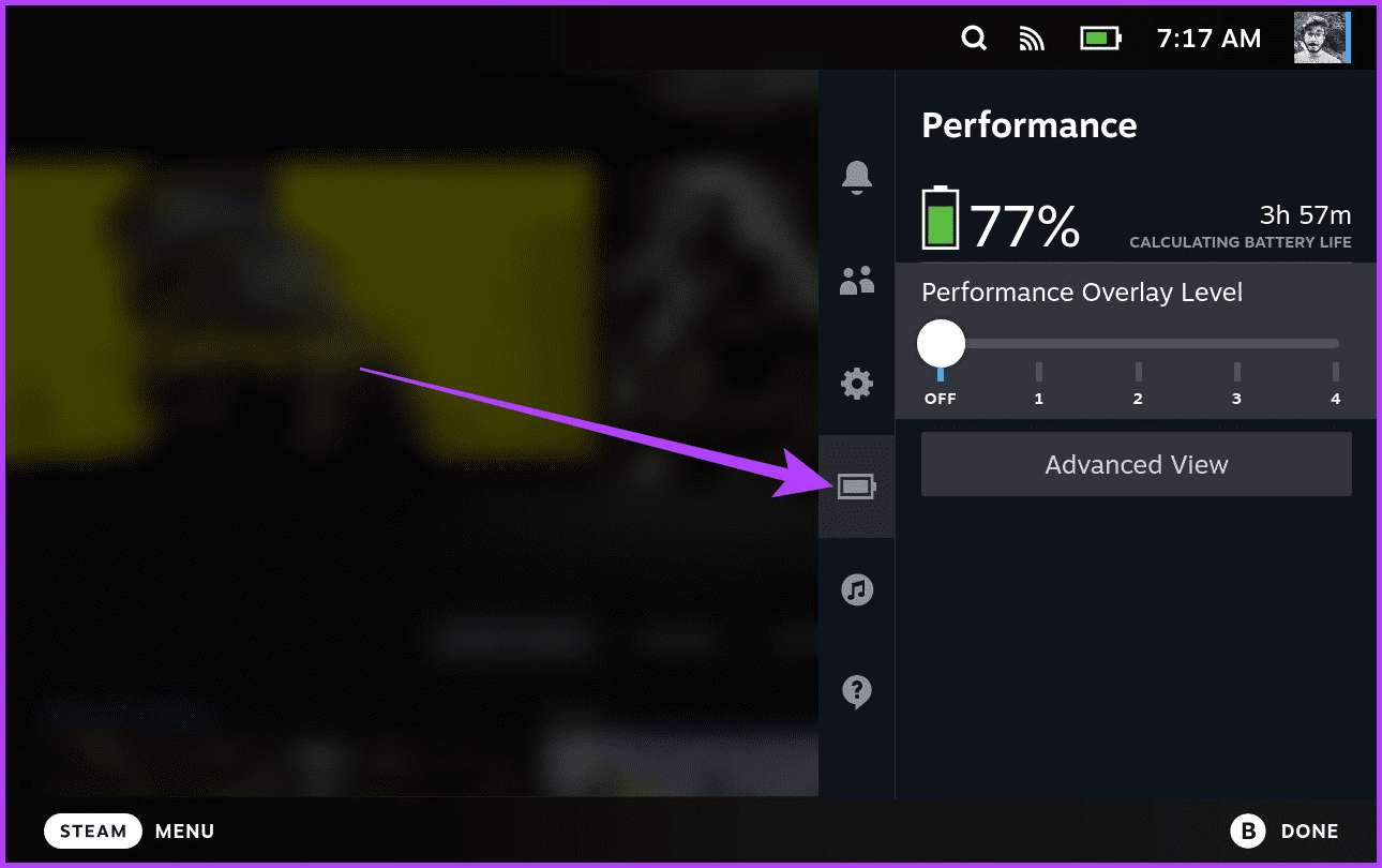 1.1-press-the-Quick-Access-Menu-QAM-button-on-your-Steam-Deck.-From-here-navigate-to-the-Performance-section كيفية تحسين أداء الألعاب في Steam Deck