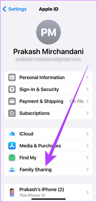 2.2-Here-select-Family-Sharing-494x1024-1 6 طرق لإصلاح عدم عمل Apple Music Family Sharing على iPhone