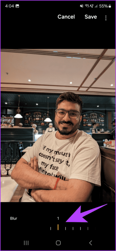 2.4-automatically-give-you-the-option-to-adjust-the-background-bokeh-from-levels-of-0-to-7-712x1536-1 كيفية استخدام التحرير التوليدي على Samsung Galaxy S24