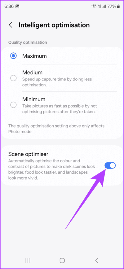 2.4-you-can-enable-the-toggle-next-to-Scene-Optimizer-712x1536-1 أفضل 7 نصائح وحيل لكاميرا Samsung Galaxy S24 Ultra