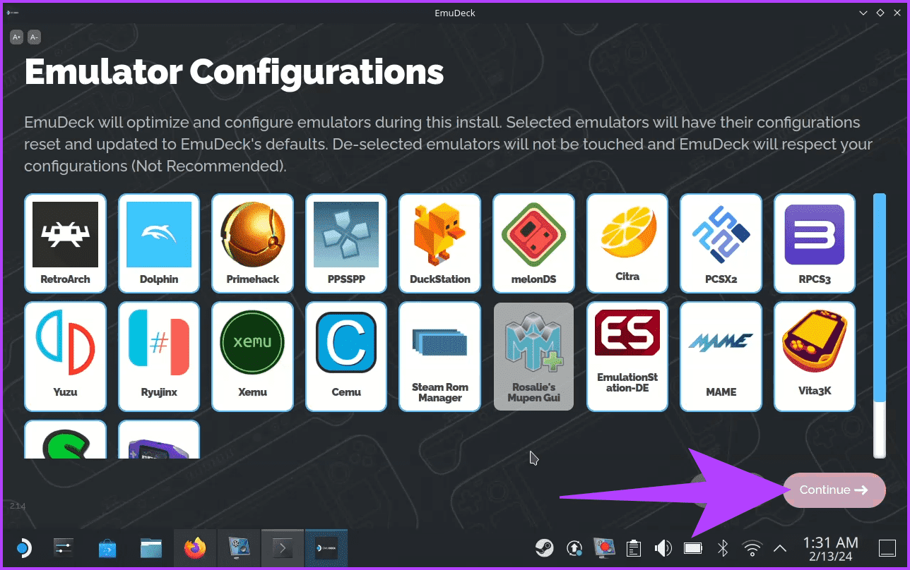 2.6-Next-up-there-will-be-a-page-for-Emulator-Configurations.-Ideally-its-best-to-let-EmuDeck-optimize-the-emulators-for-you كيفية تثبيت EmuDeck على Steam Deck