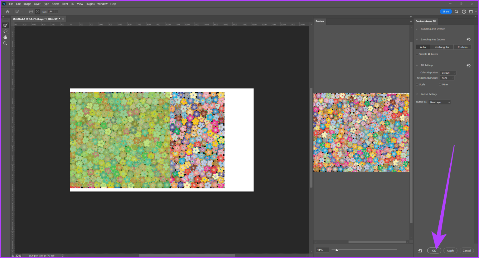 3.-A-new-window-will-now-pop-up-showing-you-a-preview-of-the-edited-image-Extend-Images-or-Background-in-Adobe-Photoshop-1536x830-1 3 طرق لتوسيع الصور (أو الخلفية) في Adobe Photoshop