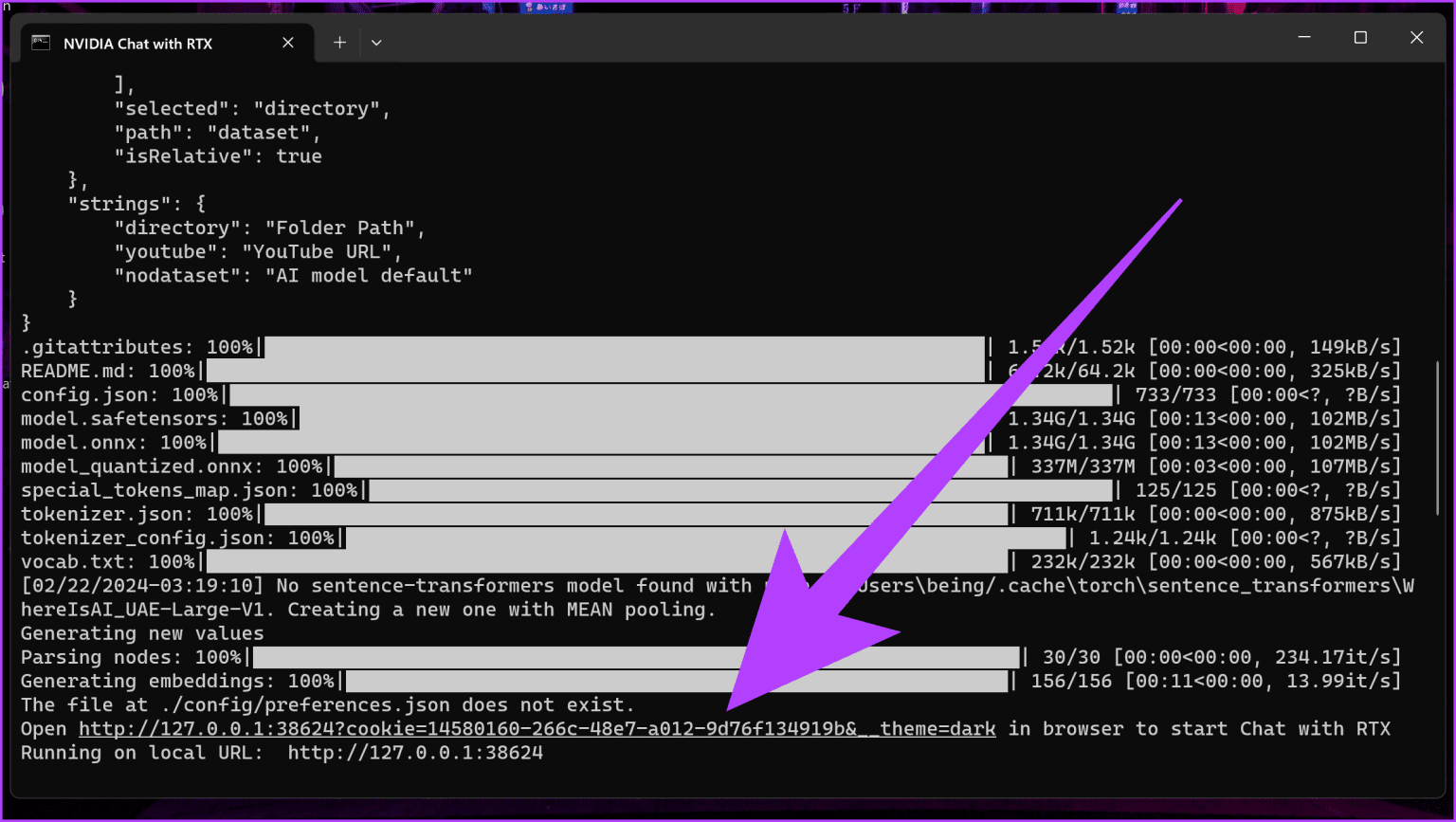 3.-Once-done-CtrlLeft-Click-on-the-link-inside-the-Command-Prompt-window-to-open-up-the-main-interface.-Chat-with-RTX-1536x867-1 كيفية تنزيل واستخدام NVIDIA Chat مع RTX على Windows