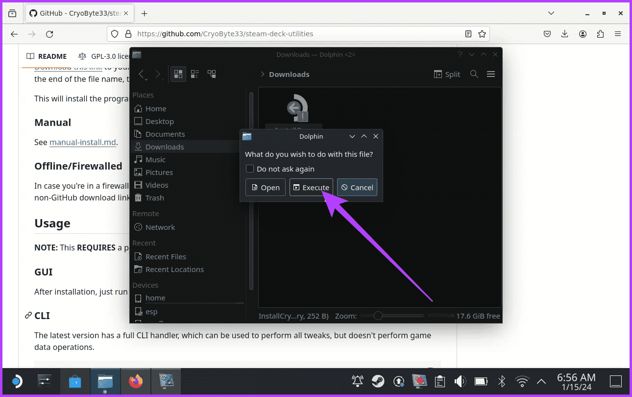 3.-double-click-on-the-CryoUtilities-file.-In-the-pop-up-window-select-Execute كيفية تحسين أداء الألعاب في Steam Deck