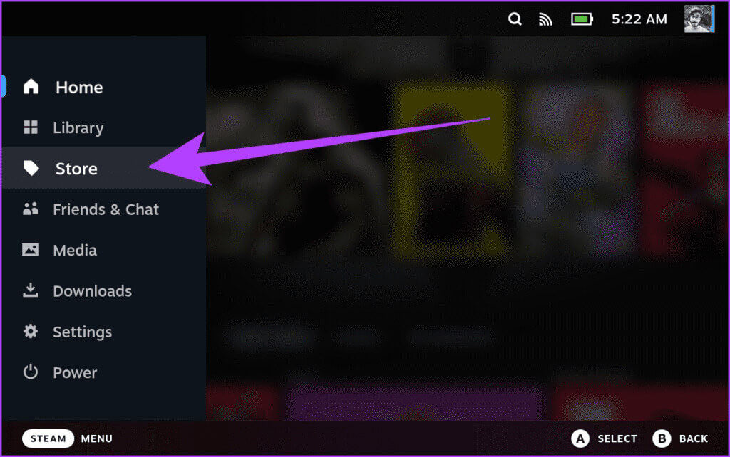 3.-press-the-Steam-button-on-your-Deck-and-select-Store-1024x642-1 كيفية تثبيت وتشغيل Apex Legends على Steam Deck