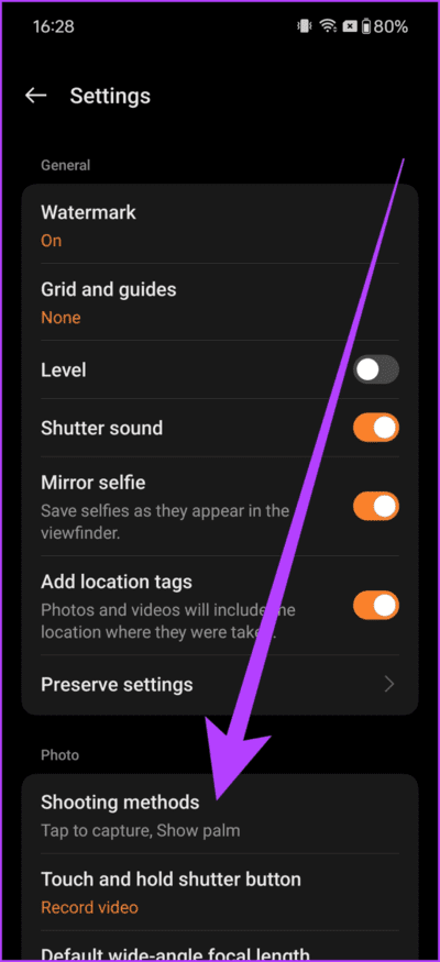 3.3-Inside-the-camera-settings-scroll-down-to-the-Photo-section-and-tap-on-Shooting-methods-702x1536-1 أفضل 7 نصائح وحيل لكاميرا OnePlus 12