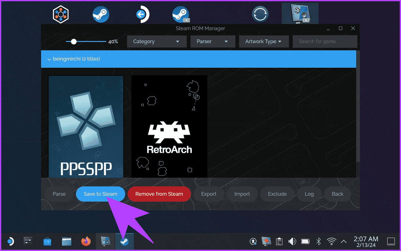 3.4-Now-click-on-Save-to-Steam كيفية تثبيت EmuDeck على Steam Deck