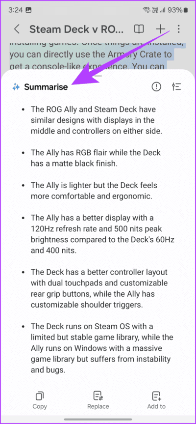 3.4-The-Notes-app-will-start-processing-the-text-and-then-give-you-a-summarized-version-of-your-notes-712x1536-1 11 من أفضل النصائح والحيل لجهاز Samsung Galaxy S24