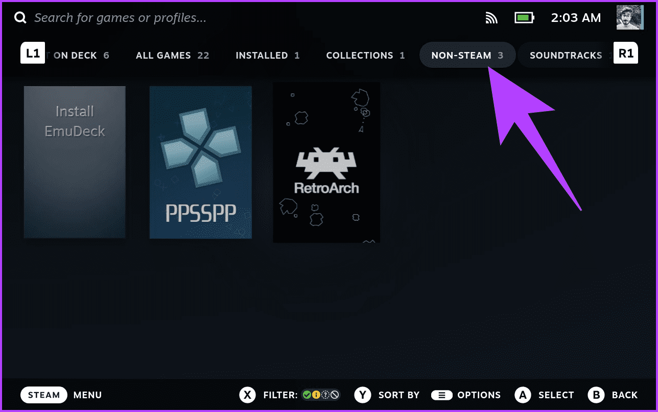 3.5-You-will-find-all-your-installed-emulators-inside-your-Steam-Library كيفية تثبيت EmuDeck على Steam Deck