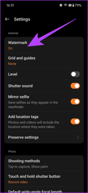 4.1-and-tap-on-Watermark-under-the-General-settings-702x1536-1-e1708014977743 أفضل 7 نصائح وحيل لكاميرا OnePlus 12