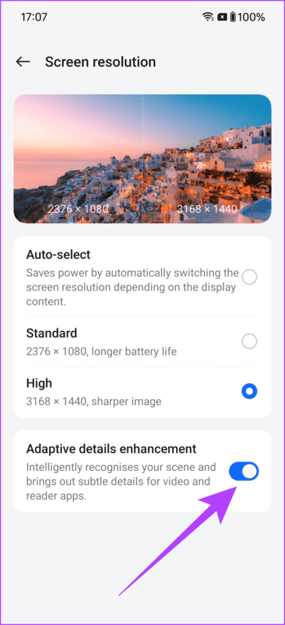 4.2-another-setting-that-you-should-change-is-to-enable-the-‘Adaptive-display-enhancement-feature-701x1536-1 أفضل 12 نصيحة وحيل وإعدادات لـ OnePlus 12 يجب أن تعرفها